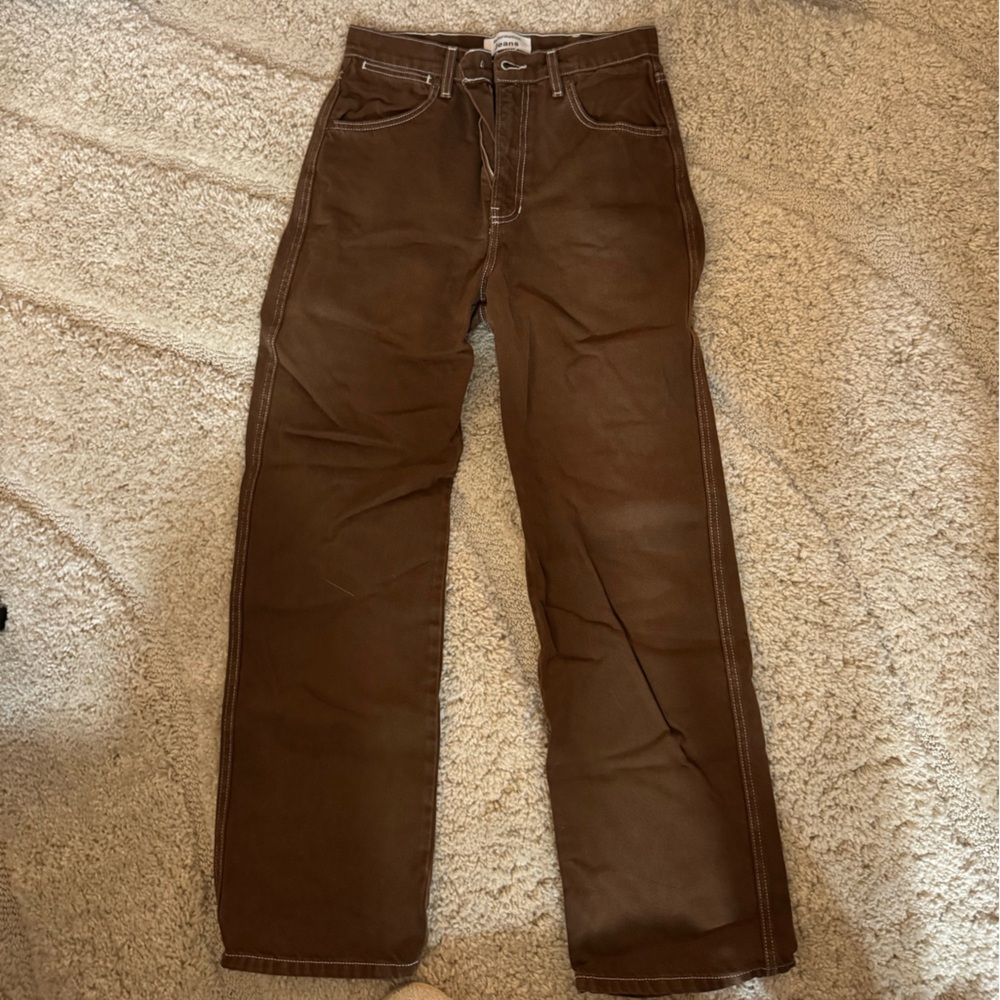 Reformation Chocolate Brown Straight Jeans